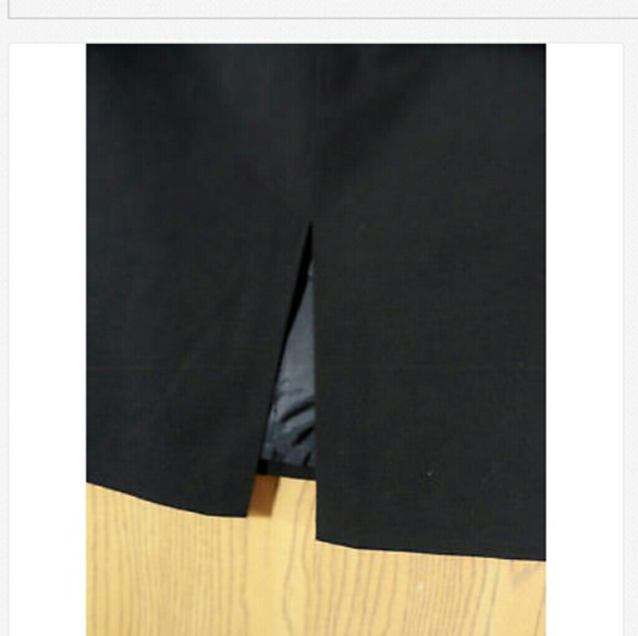 WORTHINGTON Pencil Skirt 16 Black stretch w/ slit - Picture 3 of 4